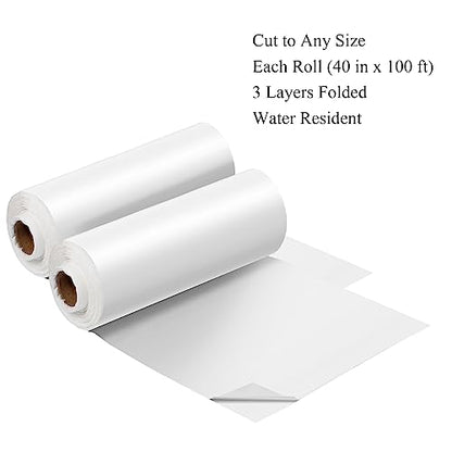 Moukeren 2 Roll Plastic Tablecloth Wedding Circus Party,White - color: White