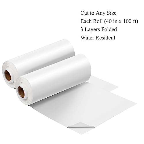 Moukeren 2 Roll Plastic Tablecloth Wedding Circus Party,White - color: White