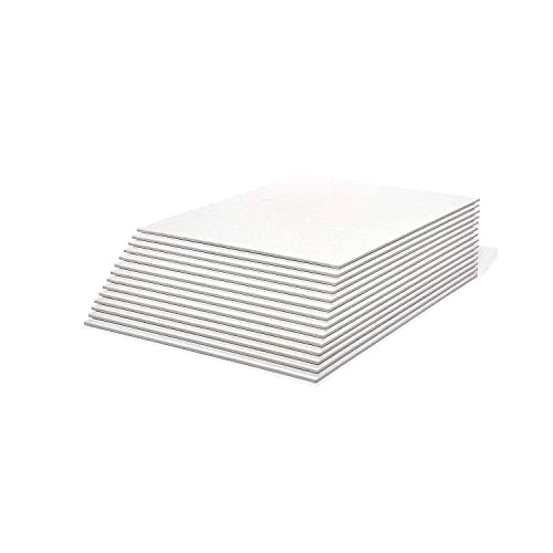KINGART White Canvas Panel Set – Rectangle, 8x10 Inch, 14-Pack – 100% Cotton, Pre-Primed Gesso Artist Boards for Acrylic, Oil, Sketching, & Mixed Media Painting - color: White, size: 8" x 10"