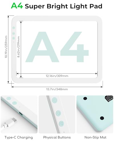 Bawaslom A4 Light Board with Weeding Tools Set and Accessories for Vinyl