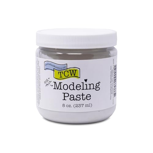 The Crafter's Workshop Modeling Paste for Textured Art - Dimensional Paste for Stenciling, Acrylic Painting - White - Boutique Quality, 8 oz Ja - color: White, style: Modeling Paste