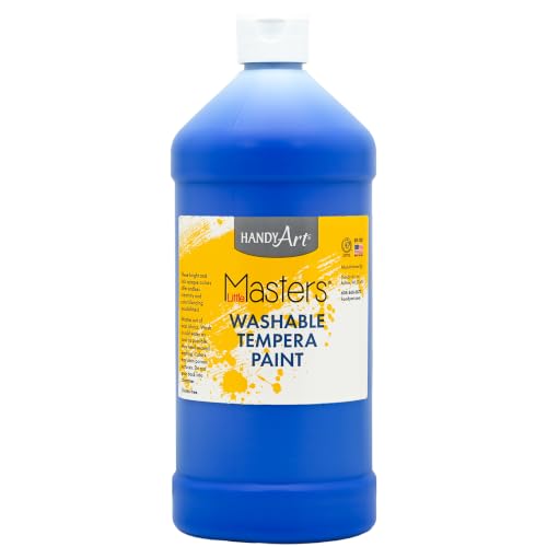 Handy Art Little Masters Washable Tempera Paint, Blue, 32 oz Bottle - color: Blue, size: 32 Fl Oz (Pack of 1)