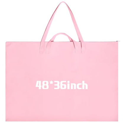 Abbylike 1 Pcs 48x36 Inch Art Portfolio Bag Pink Large Waterproof Nylon - color: Pink, size: 48 x 36 Inch