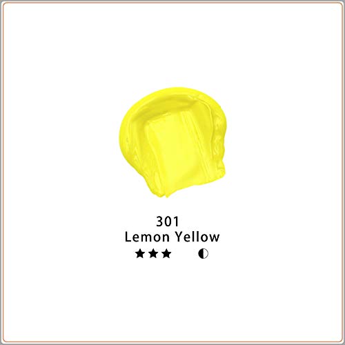 Artecho Yellow Acrylic Paint, Lemon Yellow Paint (120ml / 4.05oz) Tubes, Art Craft Paints for Canvas, Rock, Stone, Wood, Fabric, Art Supplies | Semi Glossy Finish, High Pigment Rich Color Craft Paint for Canvas, Rocks, Wood, Fabric, Ceramic, Non-Toxic - c