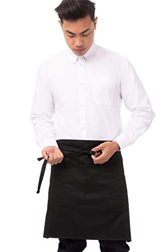 Chef Works Unisex Half Bistro Server Apron - color: Black, 2 Pack