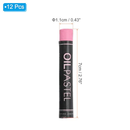PATIKIL Pink Oil Pastels, 12Pcs Soft Oil Crayons Creamy Pastels Stick Art Supplies for Art Painting Drawing Blending Graffiti for Artists Beginners - color: Pink