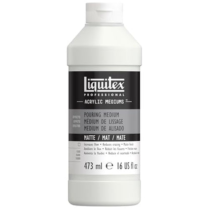 Liquitex Professional Effects Medium, 16-oz, Matte Pouring Medium | Prepare Color for Smooth Matte Finish, Lowers Viscosity; Mix with Any Acrylic Paint, Resistant to Aging, Non-Yellowing - color: Matte, style: 16-oz