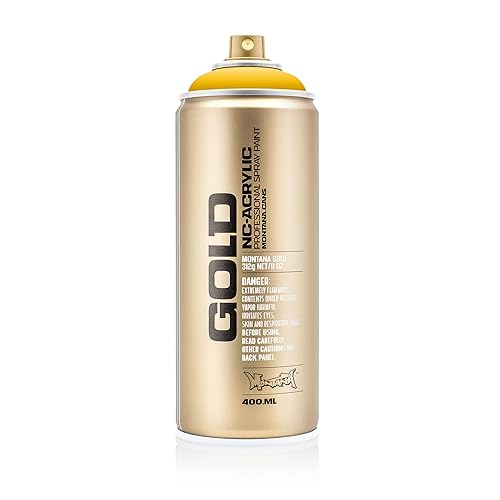 Montana Cans GOLD Spray Paint, 400ml, Shock Yellow (Model: MXG-S1010) - color: Gld400-s1010 - Shock Yellow, size: 13.5 Fl Oz (Pack of 1)