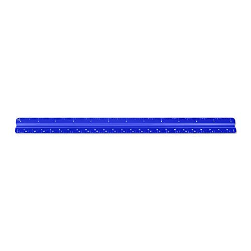 Alumicolor Aluminum Combination Solid Drafting Scale, 12IN, Blue - color: Blue, size: 12 Inch, style: Combination