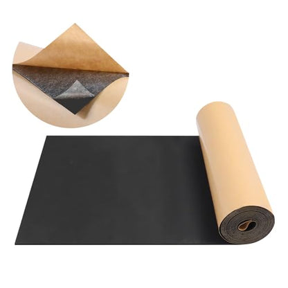 FONUNO Neoprene Foam Padding with Adhesive Closed Cell Foam, Black | Self Adhesive Foam Sheets Neoprene Foam Roll Padding for Gaskets Liner Crafts DIY, 12" Wide x 59" Long x 1/16" Thick - color: Black, size: 12" Wide x 59" Long x 1/16" Thick