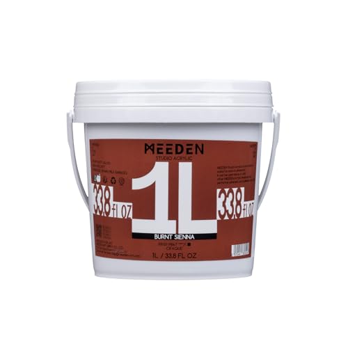MEEDEN Burnt Sienna Acrylic Paint: 1L /33.8oz Heavy Body Gloss Finish | Thick Red Paints Non-Toxic for Canvas Crafts Painting - color: Burnt Sienna - 1L
