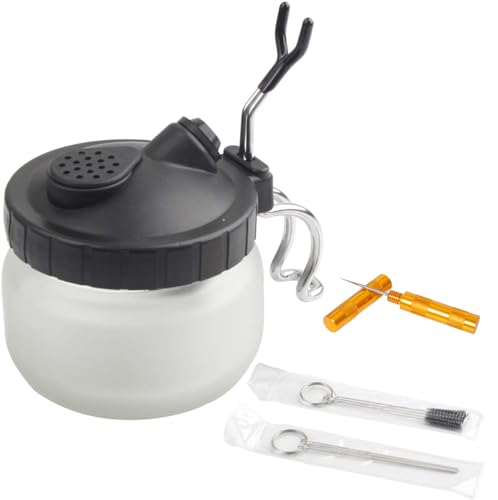 Airbrush Cleaning Kit, BD-778 Airbrush Cleaning Pot with 5 Cleaning Brushes, 5 Cleaning Picks, 3 Filters, 1 Wash Needle for Airbrush Needle, Nozzle Cleaning