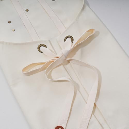 Chef Aprons for Men Canvas Apron with Large Pockets and Adjustable Neck Strap for Cooking,BBQ, Gardening - color: Cream