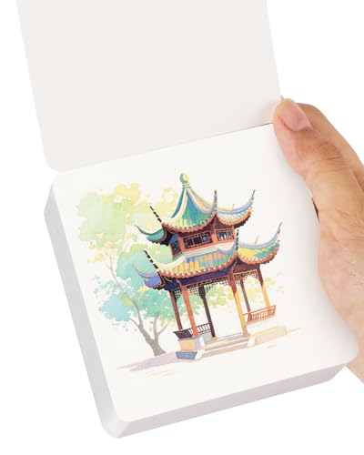 Lightwish 60 Sheets Mini Watercolor Sketchbook 3.5 x 3.5 inch Hot Press 300gsm/140lb, Travel Size Portable Tearable Square Painting Notebook, Square Watercolor Sketch Book Art Paper Sketchbook - size: 3.5 x 3.5 inch