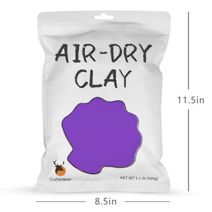 Cutedeer Purple Air Dry Clay, 1.1lb Foam Modeling Clay, Soft Squishy Molding for Kids Adults, Arts & Crafts Project Slime Supplies(1.1lb - 1 Pack, Purple) - color: Purple, size: 1.1lb - 1 PACK
