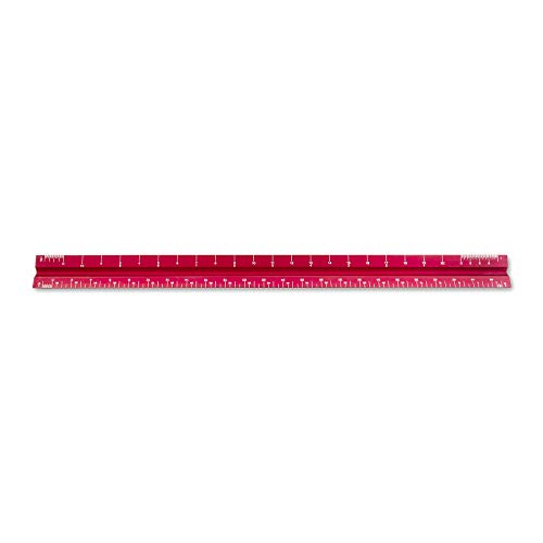 Alumicolor 3050-4 Aluminum Architect Solid Drafting Scale, 12IN, Red - color: Red, size: 12 Inch, style: Architect