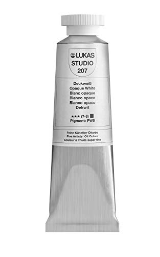 Lukas Studio Artist Oil Color Paints - High-pigment oil paint made with natural binder for artist, painting, & more! - [Opaque White - 37 mL] - color: Opaque White, size: 1.25 Fl Oz (Pack of 1)
