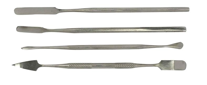 SE 4-Piece Stainless Steel Spatula Set - Versatile Tools for Electronics, Jewelry, Clay, and Craft Projects - DD301