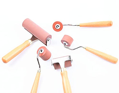 BANLTRE Rubber Brayer Roller for Printmaking, Ideal for Anti Skid Tape Construction Tools, Print,Craft Stamping Brayers for Wallpapers and Scrapbooks (0.4"+0.8"+1.18") - size: 0.4"+0.8"+1.18"