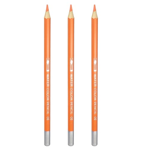 PATIKIL Watercolor Pencils, Orange Yellow Color Pencil Set Sketch Coloring Drawing Colored Pencils Bulk Artist Drawing Supplies for Adult Coloring Book Blending, 3 Pcs - color: Orange Yellow