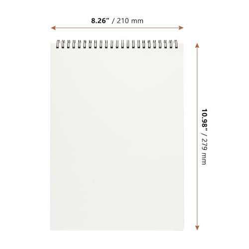LEXININ 10 PCS A4 Spiral Bound Sketchbook, 30 Sheets/60 Pages of 160gsm Paper Drawing Pad, Landscape Sketchbook, Kraft Cover Sketch Pad for Painting, Drawing