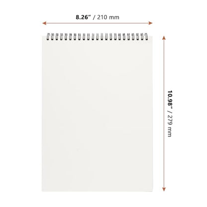 LEXININ 10 PCS A4 Spiral Bound Sketchbook, 30 Sheets/60 Pages of 160gsm Paper Drawing Pad, Landscape Sketchbook, Kraft Cover Sketch Pad for Painting, Drawing