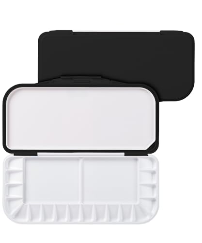 Mr. Pen- Airtight Watercolor Palette with Lid, 18 Wells & 2 Mixing Areas - color: Black, size: 1 Pack