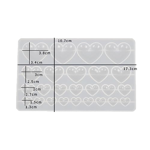 2Pcs Heart Silicone Mold for Making Earrings Jewelry | Mixed Size Heart Shape Silicone Mold, Heart-Shaped Casting Jewelry Mold,Making Crafting Projects - color: mix-heart