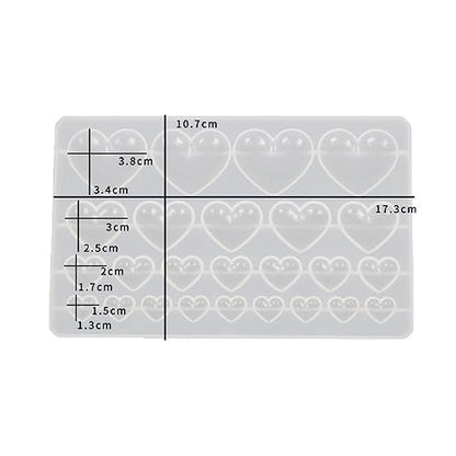 2Pcs Heart Silicone Mold for Making Earrings Jewelry | Mixed Size Heart Shape Silicone Mold, Heart-Shaped Casting Jewelry Mold,Making Crafting Projects - color: mix-heart
