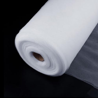 White Tulle Fabric Roll 54 Inch x 40 Yards Tulle Ribbon - color: White, size: 54 Inch X 40 Yards