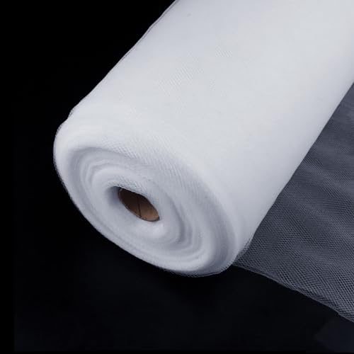 White Tulle Fabric Roll 54 Inch x 40 Yards Tulle Ribbon - color: White, size: 54 Inch X 40 Yards