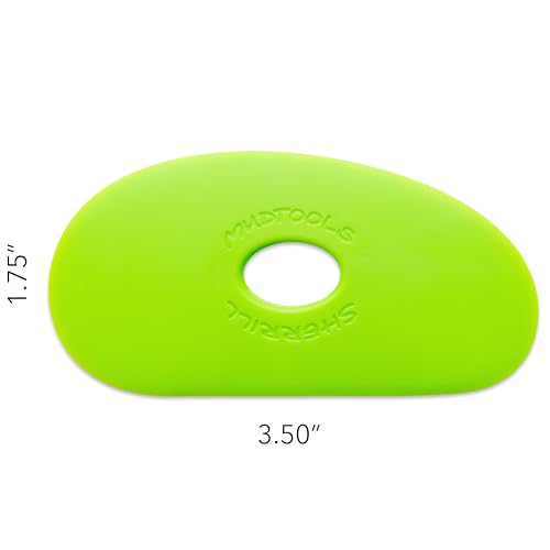 MudTools Shape 1 Polymer Rib for Pottery and Clay Artists, Green Color, Firm Flexibility (G1) - color: Green - Medium (G1)