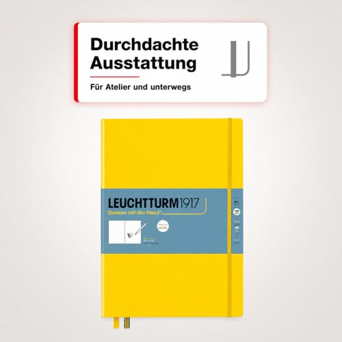 Leuchtturm1917 - Master A4 Hardcover Sketchbook (Lemon) - 112 Pages of 150g/m² Paper - color: Lemon, size: Master (A4+)