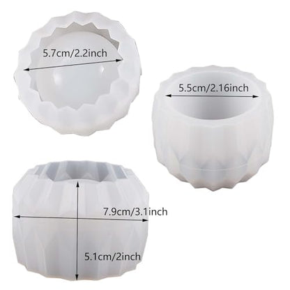 Silicone Resin Mould Flower Pot Set, Succulent Plant Flower Pot Silicone Mould, DIY Flower Pot Molds, Planter Pot Mold, Pen Holder molds - color: Style D