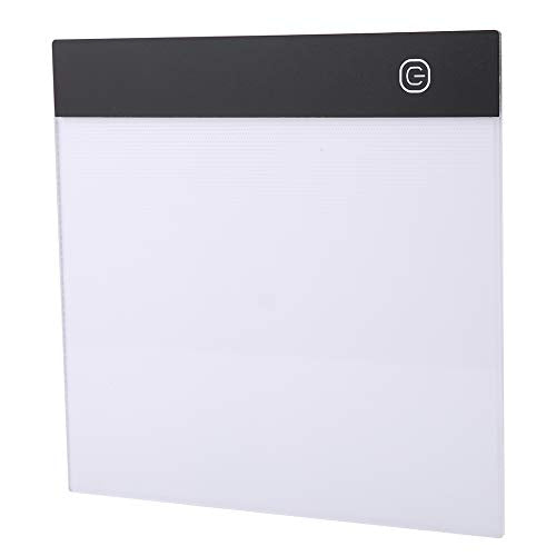 A5 LED Light Box, Tracing Board Drawing Pad Thin Art Stencil Tracer Tablet Copy Table Adjustable Brightness for DIY Diamond Painting Weeding Artists Sketching Animation Embossing Sewing Projects