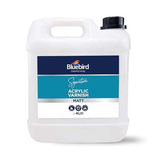 Bluebird Signature Acrylic Varnish for Painting, Non-Yellowing, Non-Toxic, Anti-Crazing, Matte Varnish for Pro Artists, Hobby Painters & Kids (Matt, 135.2 Fl Oz) - color: Matt, size: 135.2 Fl Oz