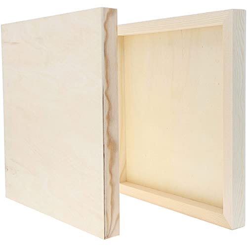 Bright Creations Art Supplies Wood Panels for Painting - 10x10 in, 0.83 in Cradle Depth, Unfinished, Pack of 6 - Cradle Boards for Painting & Craft Boards for Wall Art - size: Square 10x10in