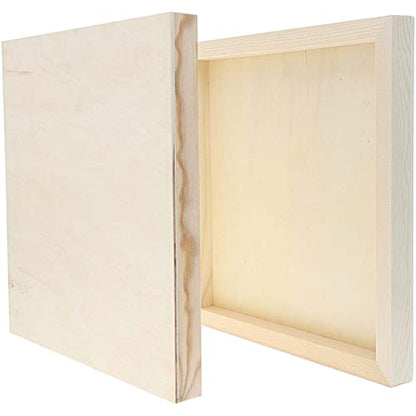 Bright Creations Art Supplies Wood Panels for Painting - 10x10 in, 0.83 in Cradle Depth, Unfinished, Pack of 6 - Cradle Boards for Painting & Craft Boards for Wall Art - size: Square 10x10in