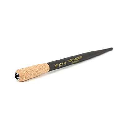 Koh-I-Noor Wooden Pen Holder with Cork Grip, For Drafting and Drawing, Black, 1 Each (127N.BLA) - size: 1 Count (Pack of 1), style: With Cork Grip