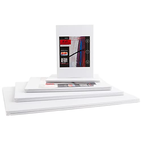 Neliblu White Canvases for Painting - Pack of 12, Assorted - Cotton Painting Canvas Boards for Oil and Acrylic Painting, Art Canvas for Dry and Wet Canvas Painting-Perfect White Canvas Board for Kids