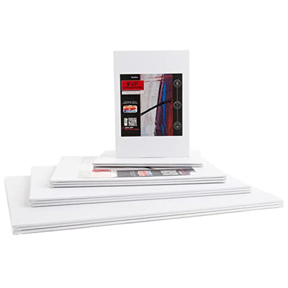 Neliblu White Canvases for Painting - Pack of 12, Assorted - Cotton Painting Canvas Boards for Oil and Acrylic Painting, Art Canvas for Dry and Wet Canvas Painting-Perfect White Canvas Board for Kids