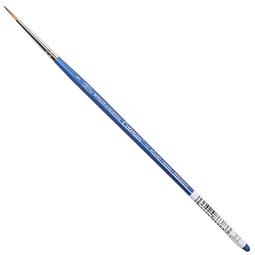 Winsor & Newton Cotman Watercolor Brush, Series 111, Synthetic, SH #1 | Synthetic, Short Handle, Nickel Plated Brass Ferrule, Easy Cleaning, Blend of Thick & Thin Fibers - size: SH #1, style: Series 111 Round