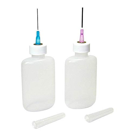 Gaunt Industries®- Oiler Boiler Art Bottle Set- Including (1) HYPO-200 with 25 gauge blunt needle & (1) HYPO-490 with 18 gauge blunt needle- Watercolor & Acrylic Paint Applicator- 1-1/4 Ounce Bottle