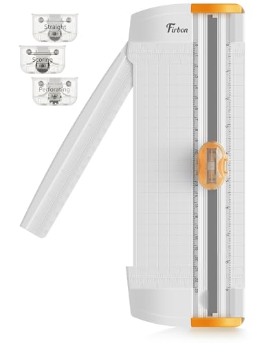 Firbon 3-in-1 Paper Cutter, 9“ Compact A5 Paper Trimmer - color: Orange
