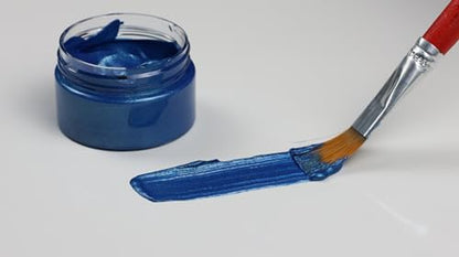 DGAGA Metallic Acrylic Paint - Blue, 1.69 OZ/Jar, Chalk Paste Paint, Blendable, For Crafts, Color-shifting, Glass, Rocks, Wood, Canvas, Fabric, Ceramic - color: Metallic Blue Paint
