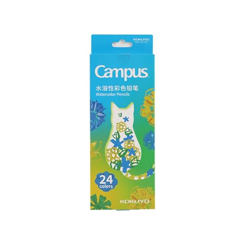 KOKUYO Colored Pencils for Coloring and Drawing, Premium Water Color, Back to School Supplies, Multicolor for Art, 24 Count (Blue Box)