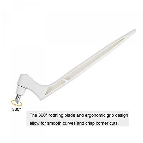 uxcell Craft Cutting Tools, 360 Degree Rotating Blades Stainless Steel Cutter with 15 30 45 Degree Blade for DIY Crafts Stencils Scrapbooks, White - color: White
