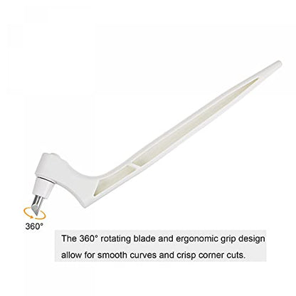 uxcell Craft Cutting Tools, 360 Degree Rotating Blades Stainless Steel Cutter with 15 30 45 Degree Blade for DIY Crafts Stencils Scrapbooks, White - color: White
