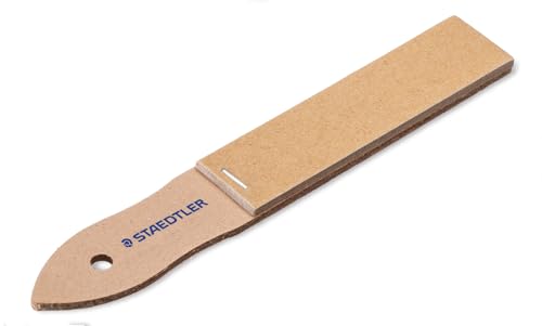 STAEDTLER Sandpaper Lead Pointer, 12 sheets, Fine, Mounted on Wooden Handle, Manual Handheld Pencil Sharpener for Pencils, Pastels, Charcoal Sticks, Crayons, and Blending Stumps; for Art Drawing