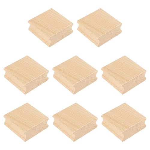 PATIKIL 50x50mm Wooden Stamp Block, 8 Pcs Blank Rubber Stamp Mounts Wooden Rubber Beech Hard Wood Blocks for Making DIY Crafting, Wood Color - size: 50x50mm